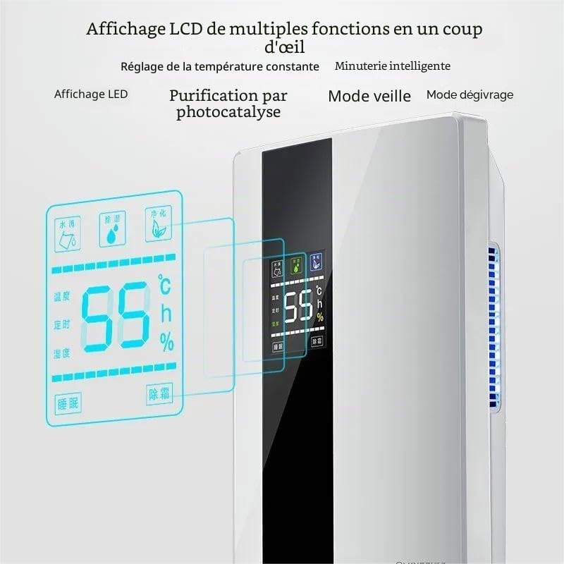 Deshumidificateur D Air & Purificateur D'Air 2 en 1 de 2200ML,pour 30m²