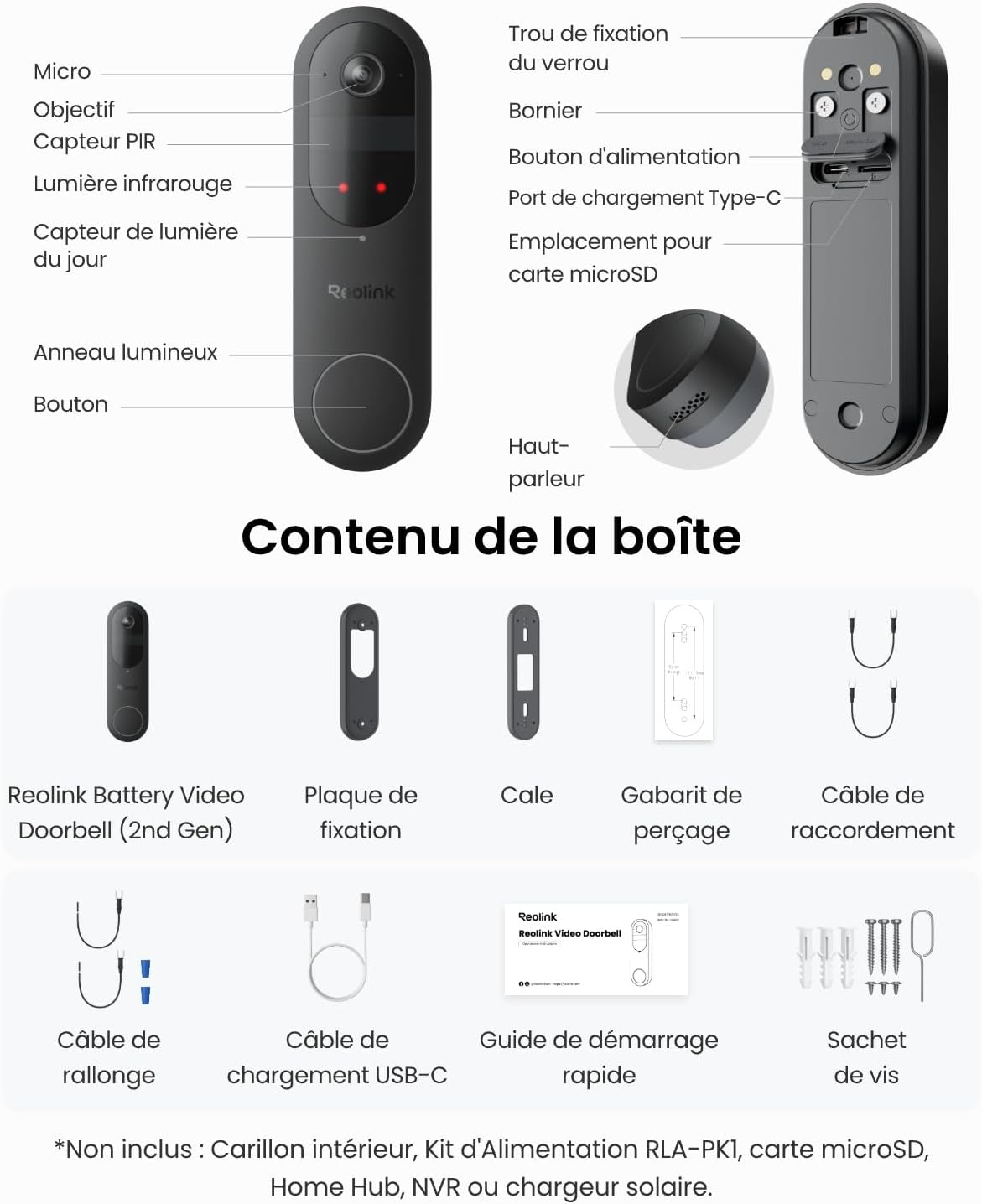 Sonnette vidéo intelligente Tuya WiFi pour la maison caméra de porte bidirectionnelle HD extérieure 1080P, prise en charge de la carte SD, stockage en nuage, étanche