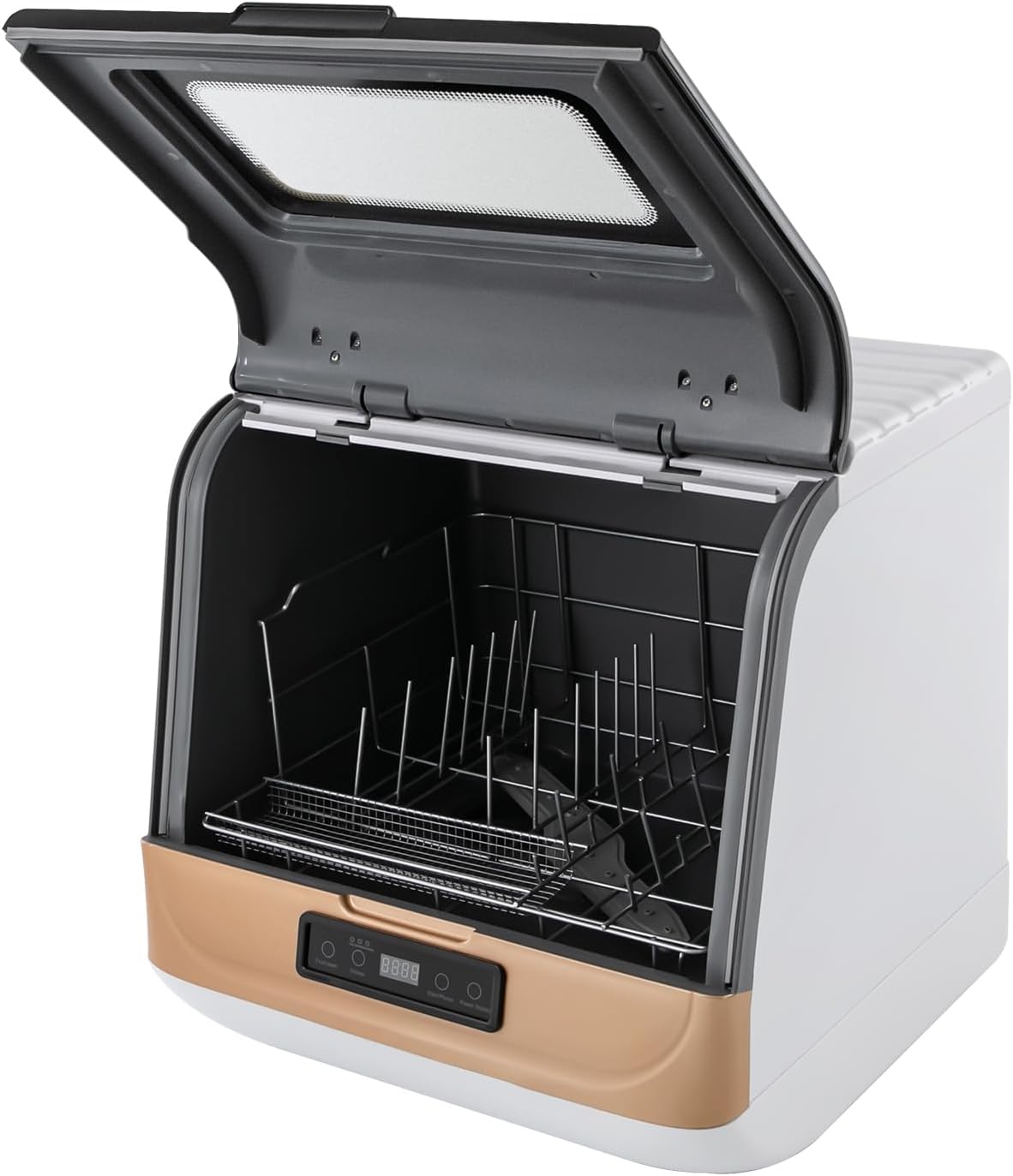 Lave-vaisselle de table compact avec 3 modes de lavage, 360 ° Pulvérisation d'eau, séchage à l'air chaud pour la maison, idéal pour les petits espaces