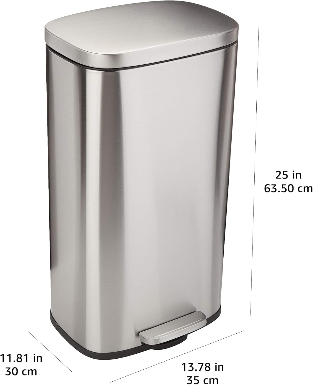 Poubelle rectangulaire à fermeture douce