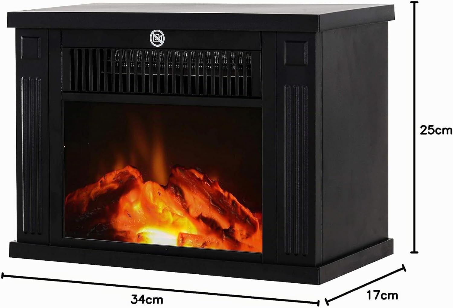 Cheminée Électrique à Effet de Flamme Poêle Style Contemporain Noir