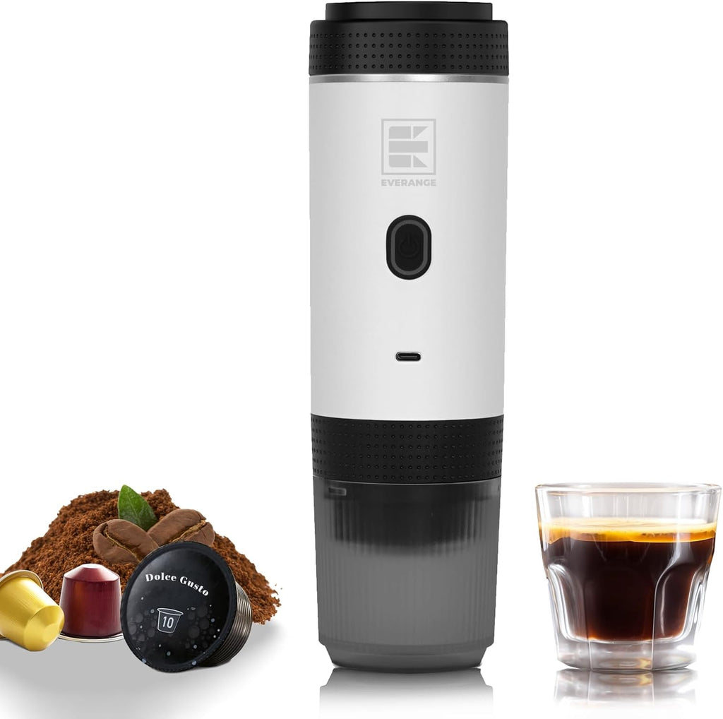 Machine à café expresso portable sans fil 11,1 V 2-en-1 compatible avec le café moulu et les capsules Nespresso