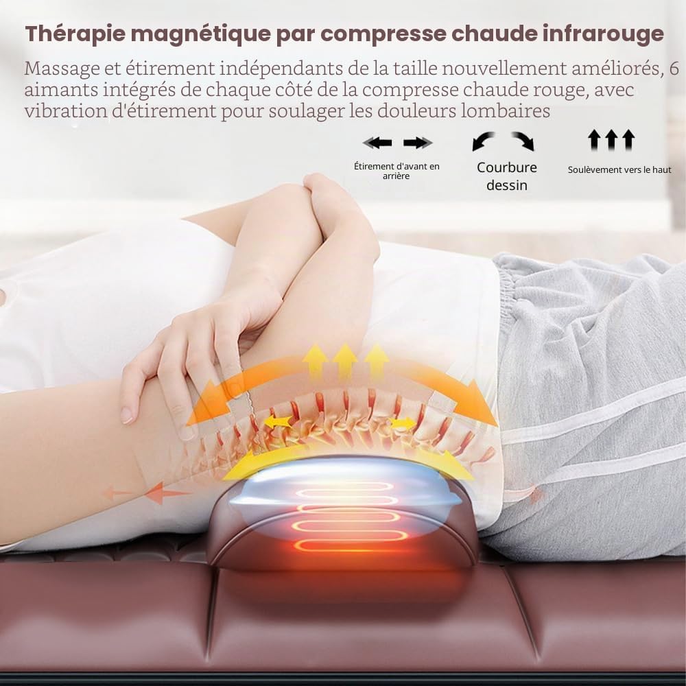 Tapis de Massage Complet du Corps, Matelas de Massage, 10 moteurs Vibrants, Tapis de Massage Vibrant mit Chauffant, 5 Modes, 3 Intensités, Relaxation Musculaire pour dos & épaules