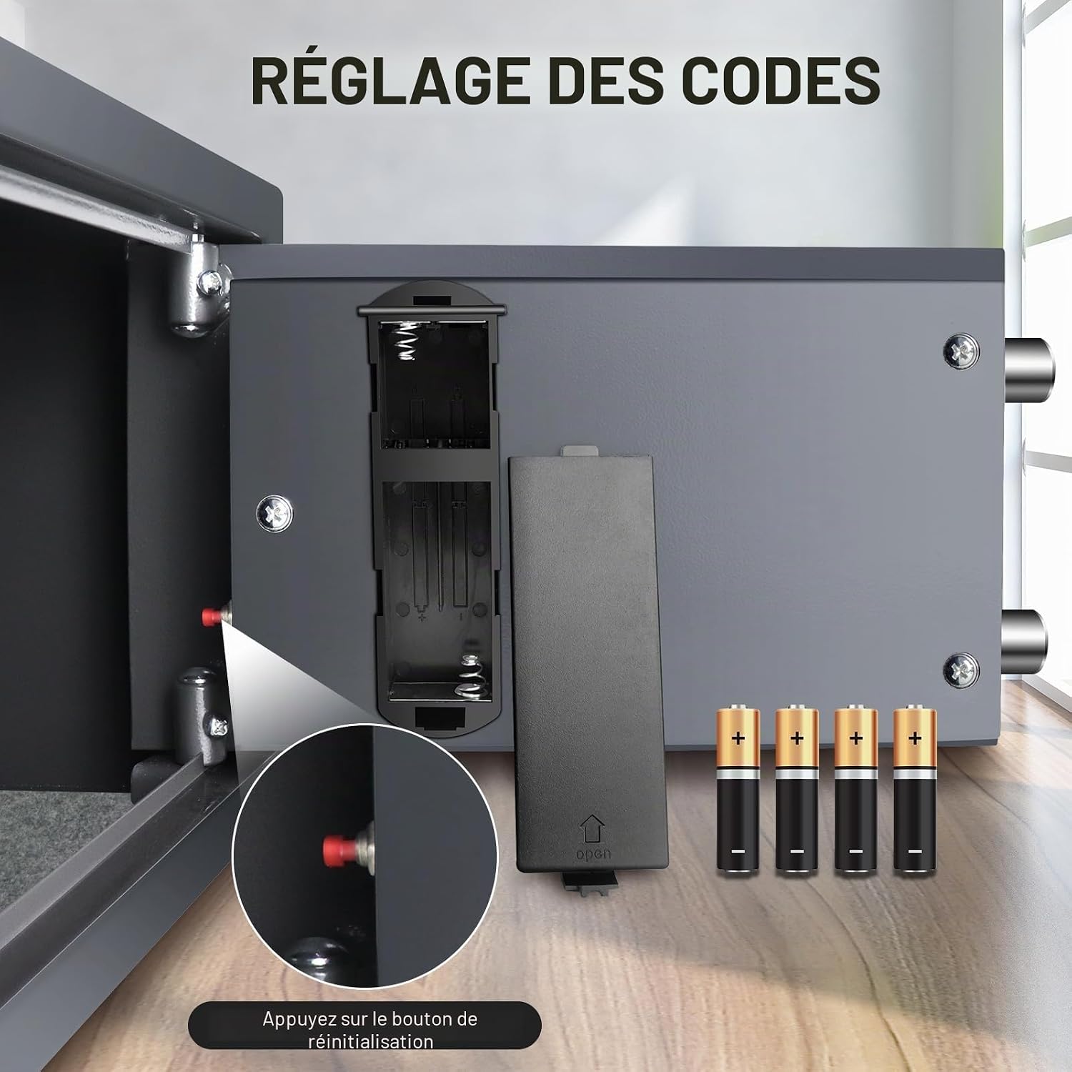Coffre-fort électronique numérique ignifuge étanche en acier haute sécurité serrure à code 8,5 l Gris