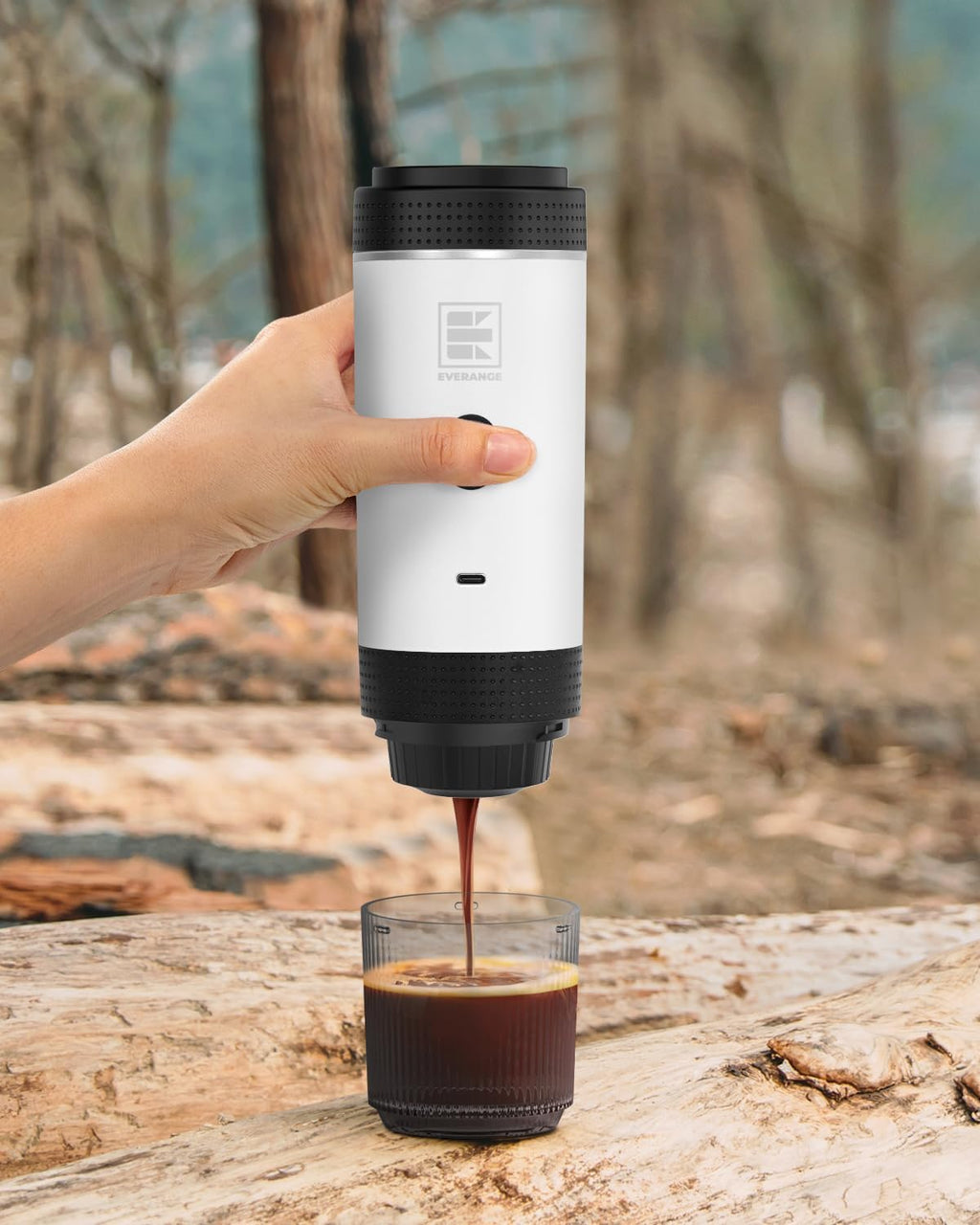 Machine à café expresso portable sans fil 11,1 V 2-en-1 compatible avec le café moulu et les capsules Nespresso