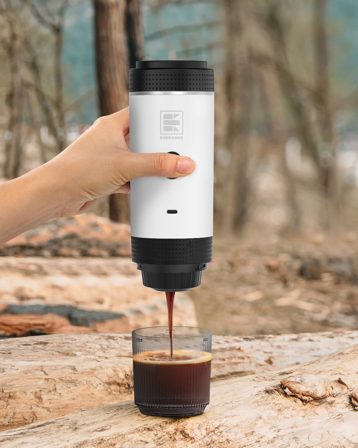 Machine à café expresso portable sans fil 11,1 V 2-en-1 compatible avec le café moulu et les capsules Nespresso