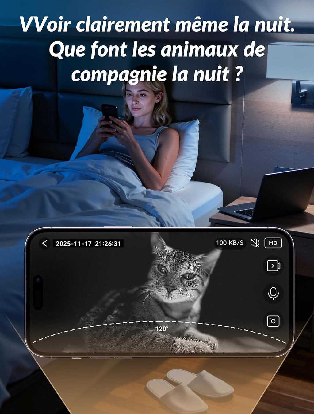 Distributeur Croquettes Chat Automatique avec Caméra 1080P, WiFi