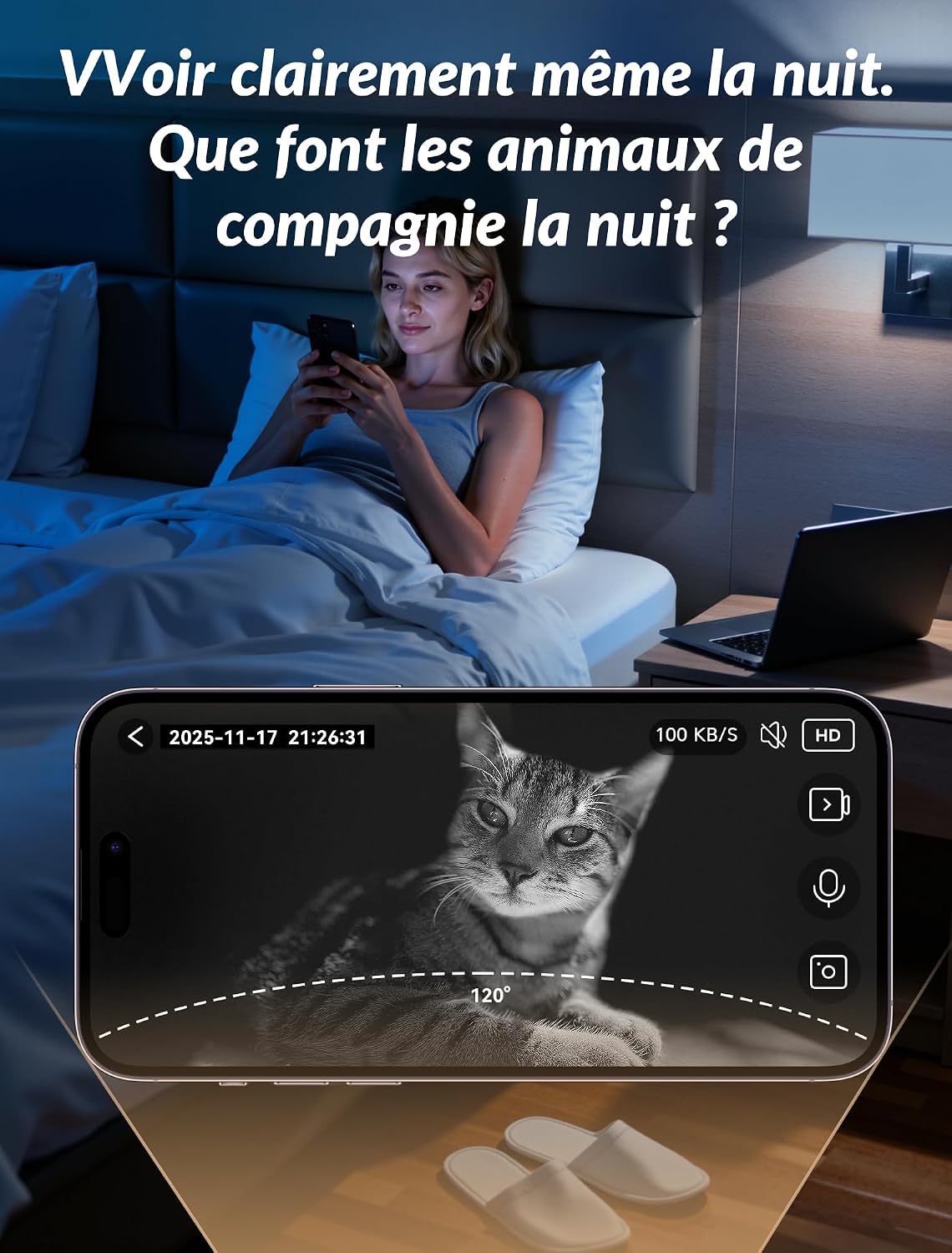Distributeur Croquettes Chat Automatique avec Caméra 1080P, WiFi