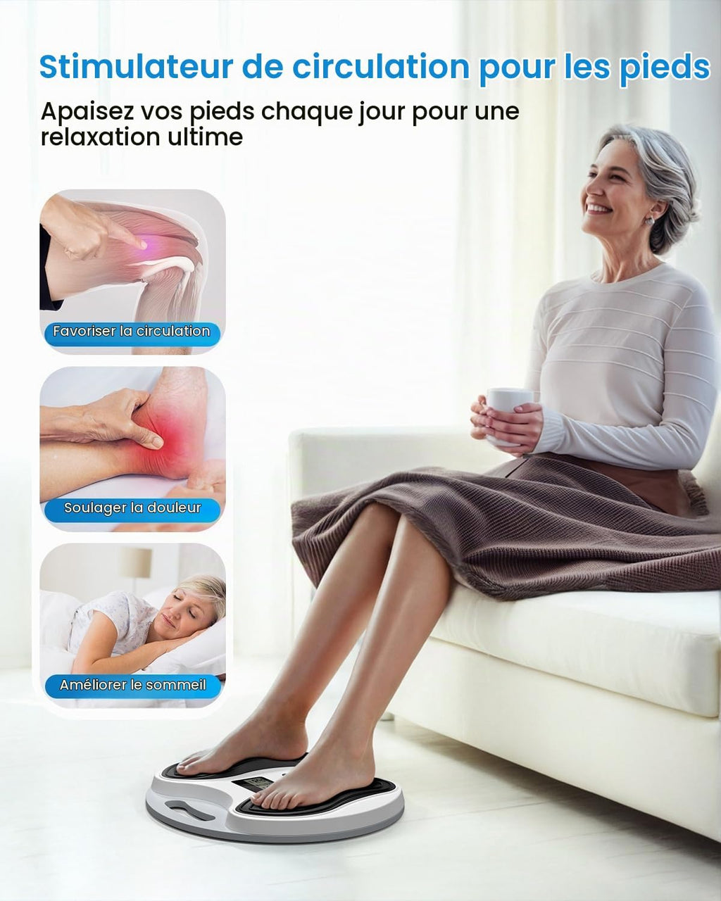 Masseur/Stimulateur de circulation sanguine stimulateur circulatoire - Soulagement sans médicaments des douleurs des jambes et des pieds