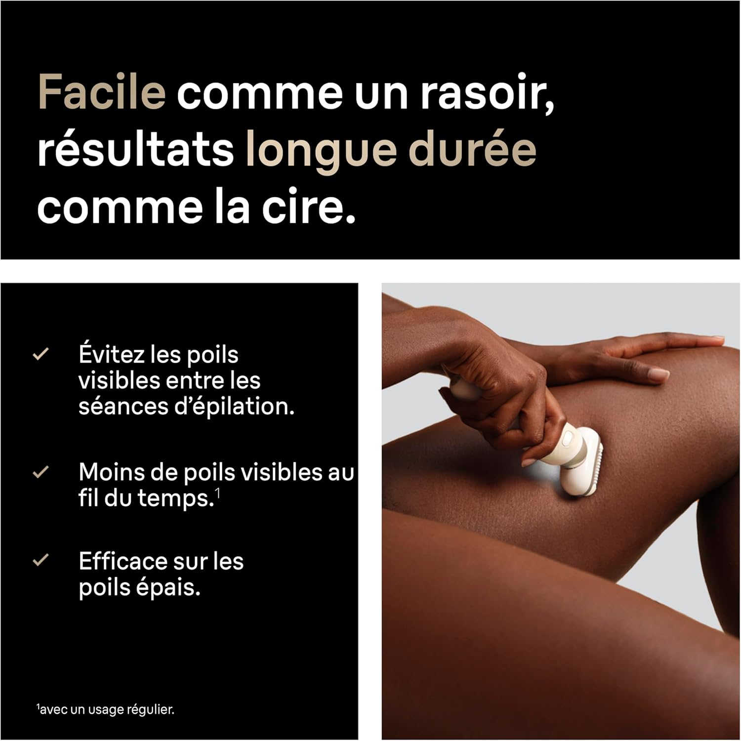 Epilateur Electrique Femme Silk Epil 9, 9-041 3D, Blanc et Or épilation