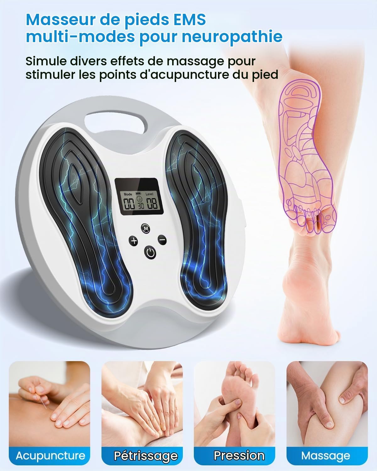 Masseur/Stimulateur de circulation sanguine stimulateur circulatoire - Soulagement sans médicaments des douleurs des jambes et des pieds