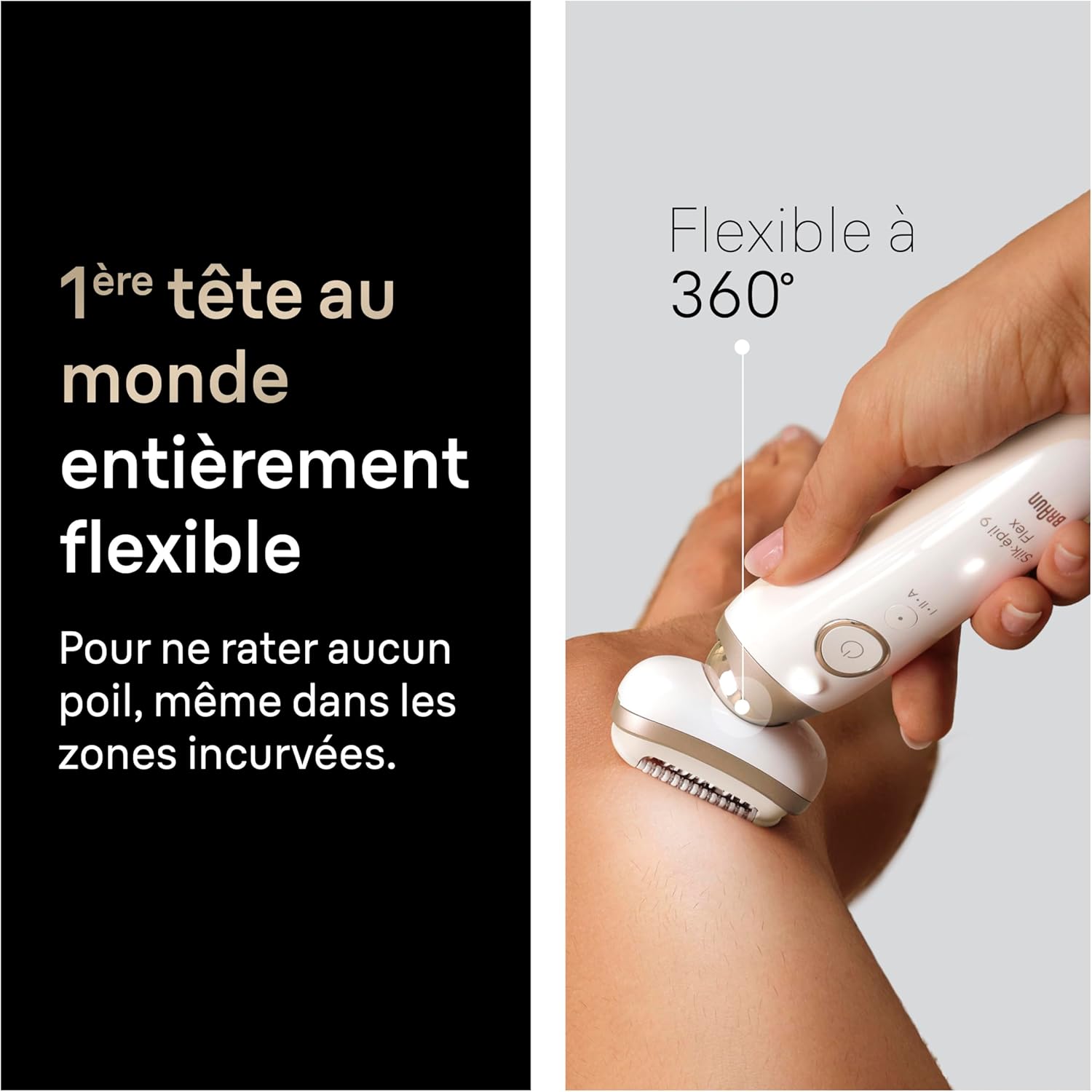 Epilateur Electrique Femme Silk Epil 9, 9-041 3D, Blanc et Or épilation