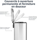 Poubelle rectangulaire à fermeture douce