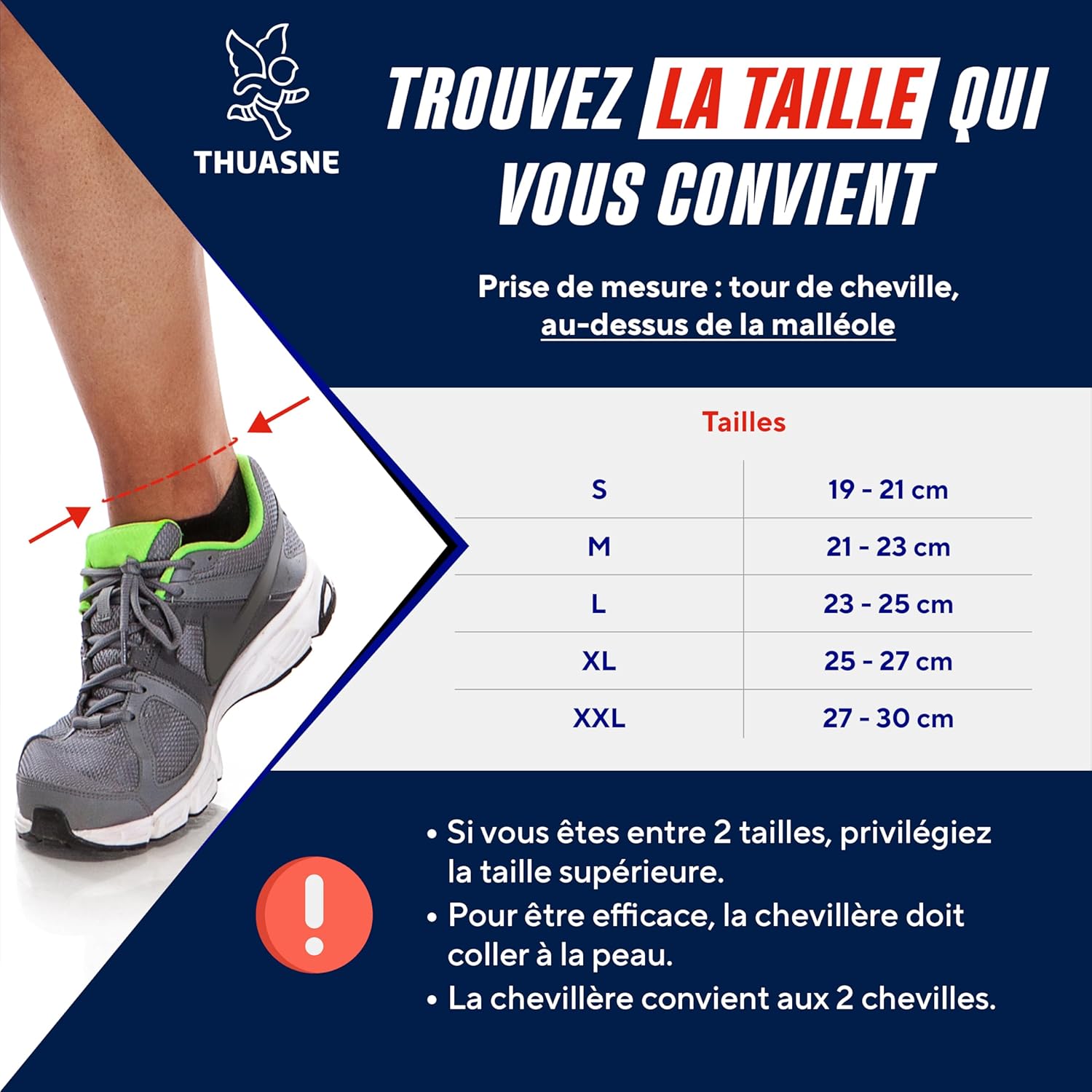 Chevillère Strapping Novelastic - Entorse Ligaments Latéraux Interne ou Externes, Cheville Instable - Indice de maintien 4/5 - Dispositif CE - M