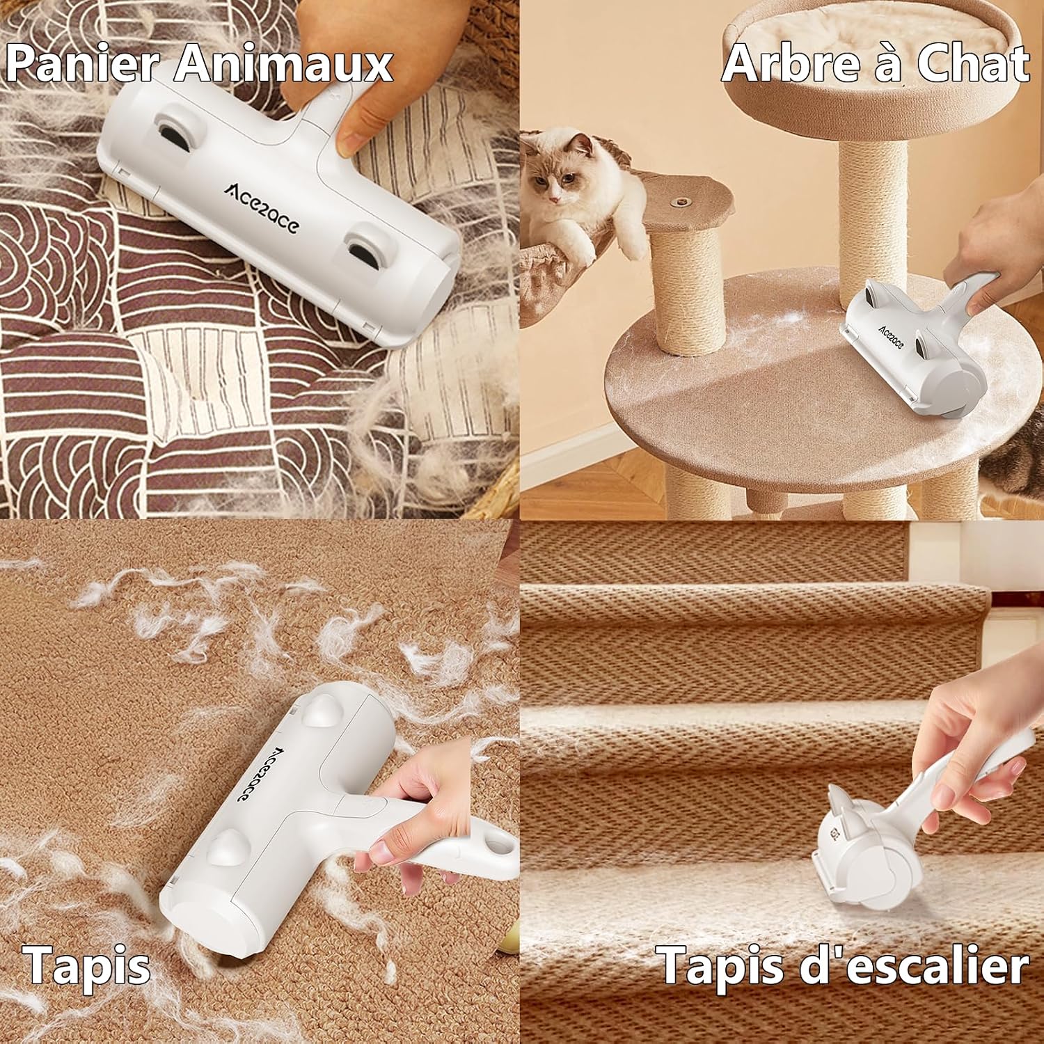 Brosse Anti Poils Animaux pour Chat Chien, Rouleau Poils Animaux