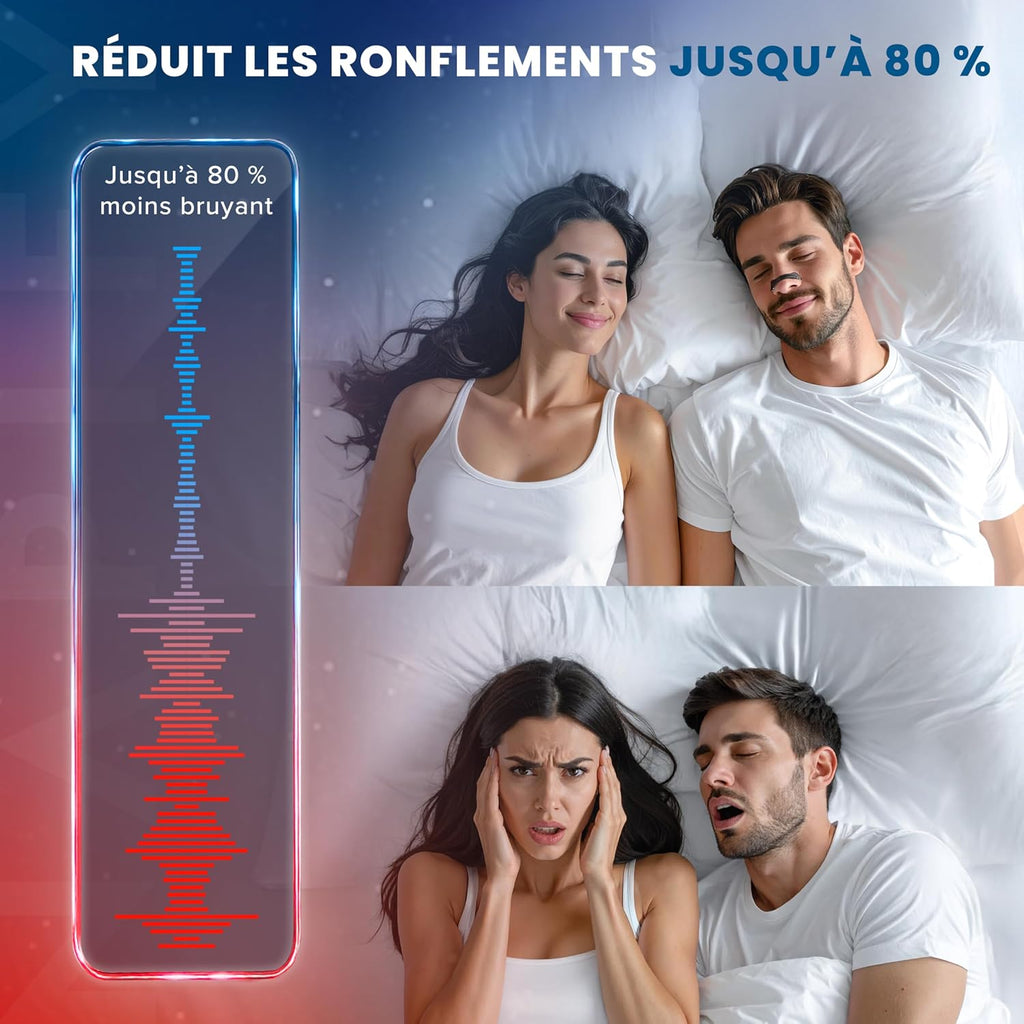 Bandes nasales magnétiques  – Bandes nasales magnétiques anti-ronflement – Adhésif puissant – pour une respiration libre, des performances sportives