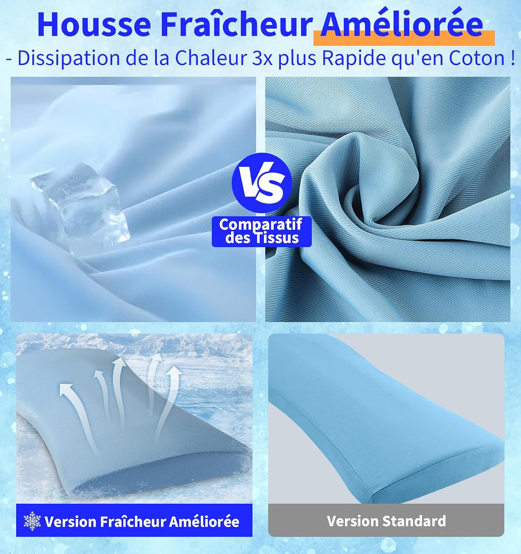 Coussin Lombaire orthopédique - Soutien Lombaire Ergonomique en Mousse à mémoire de Forme pour lit et canapé - Soulagement du Bas du Dos - Housse rafraîchissante Amovible et Lavable