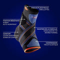 Chevillère Strapping Novelastic - Entorse Ligaments Latéraux Interne ou Externes, Cheville Instable - Indice de maintien 4/5 - Dispositif CE - M
