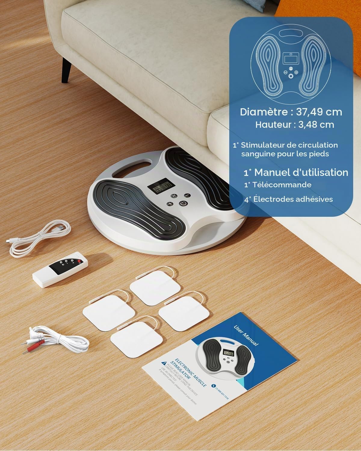 Masseur/Stimulateur de circulation sanguine stimulateur circulatoire - Soulagement sans médicaments des douleurs des jambes et des pieds