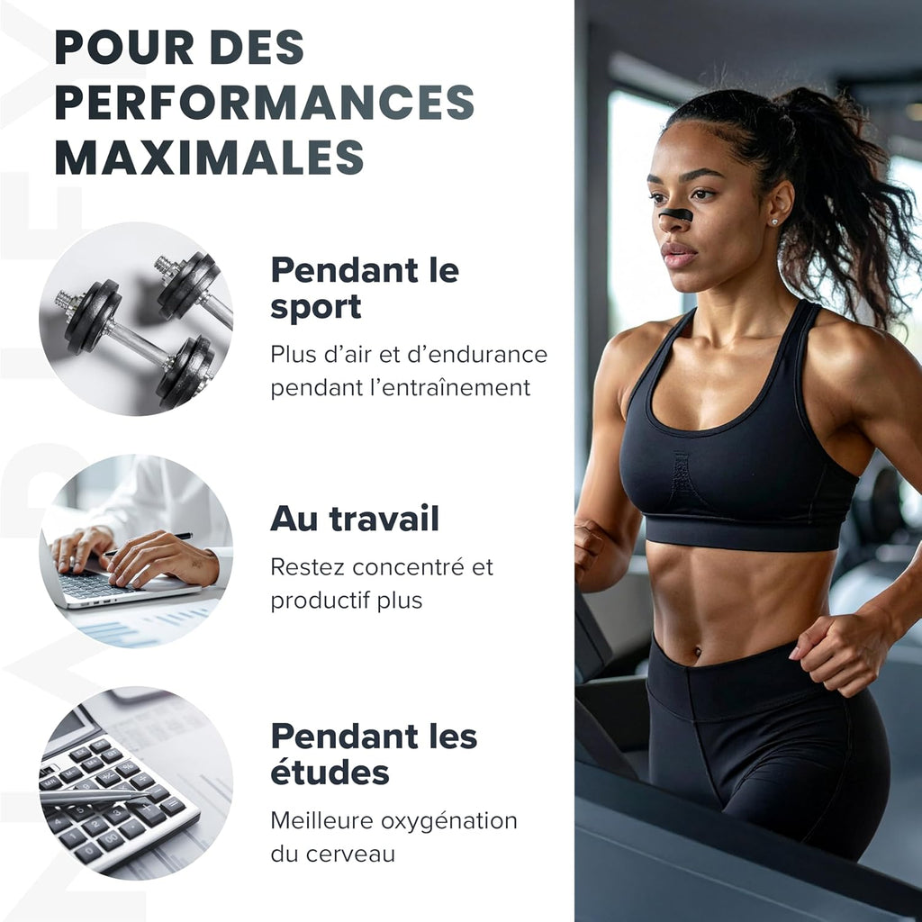 Bandes nasales magnétiques  – Bandes nasales magnétiques anti-ronflement – Adhésif puissant – pour une respiration libre, des performances sportives