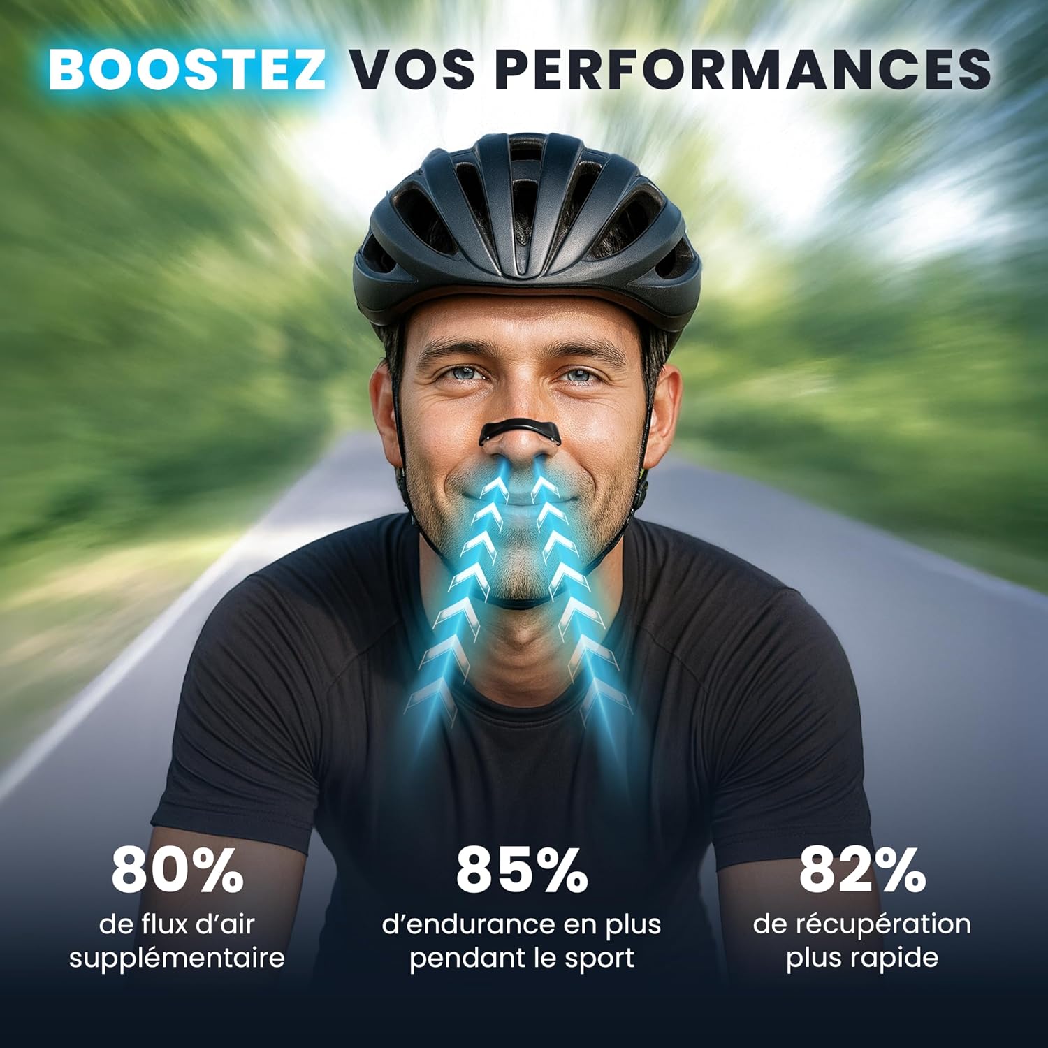 Bandes nasales magnétiques  – Bandes nasales magnétiques anti-ronflement – Adhésif puissant – pour une respiration libre, des performances sportives