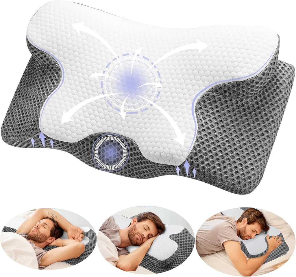 Oreiller Ergonomique Cervical à Mémoire de Forme 60x34x13/10cm