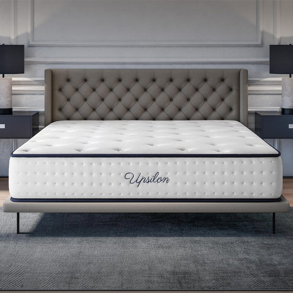 Matelas 30 cm à Ressorts Ensachés Upsilon - Matelas  Noyau Hybride - Épais 30 cm