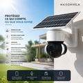 Caméra Exterieure sans Fil Solaire, 360°PTZ Suivi Automatique