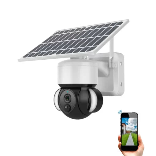 Caméra Exterieure sans Fil Solaire, 360°PTZ Suivi Automatique
